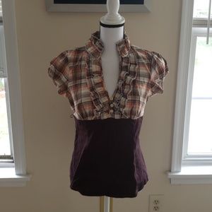 NWT HeartSoul ruffle and plaid top